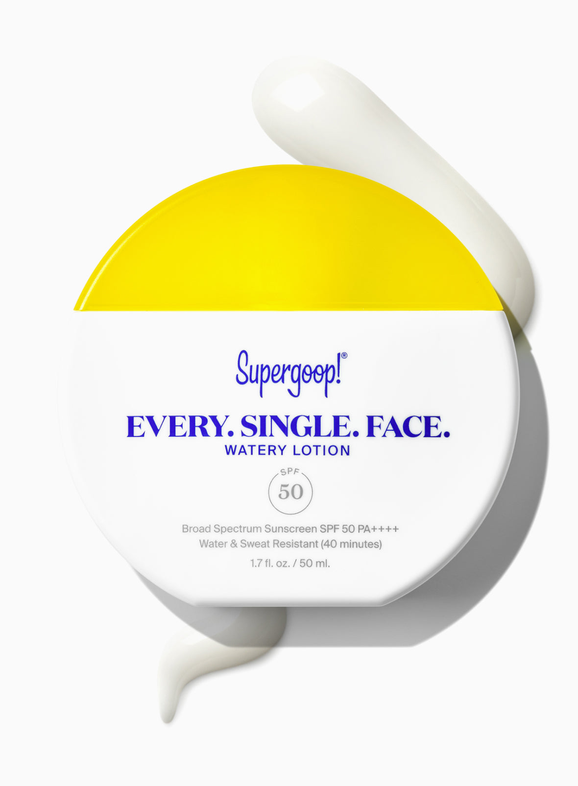 Supergoop! Every. Single. Face. Watery Lotion SPF 50 — official product packaging
